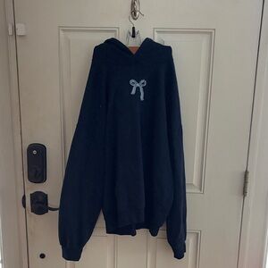 Hollister Black Sweater with Blue Bow